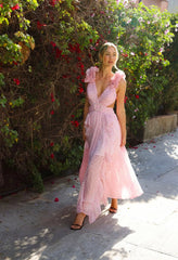CASSINI MAXI DRESS DITSY PINK