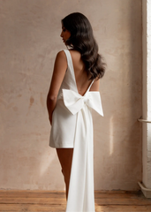 DOVE BOW DRESS WHITE