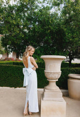 BOW MAXI DRESS BLUE