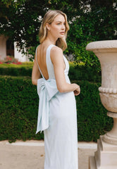BOW MAXI DRESS BLUE