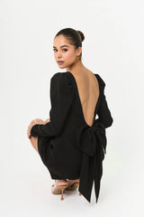 BOW DRESS BLACK — ROUGE COLLECTION