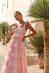 PHI PHI HEART SMOCK DRESS PINK