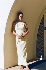 BOW MAXI DRESS BUTTERCREAM