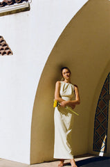 BOW MAXI DRESS BUTTERCREAM