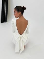 BOW DRESS WHITE — ROUGE COLLECTION