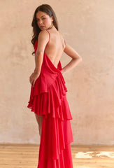 RED ROSE PETAL DRESS
