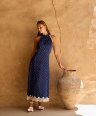 POLKA DOT DRESS WITH LACE