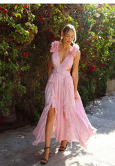 CASSINI MAXI DRESS DITSY PINK