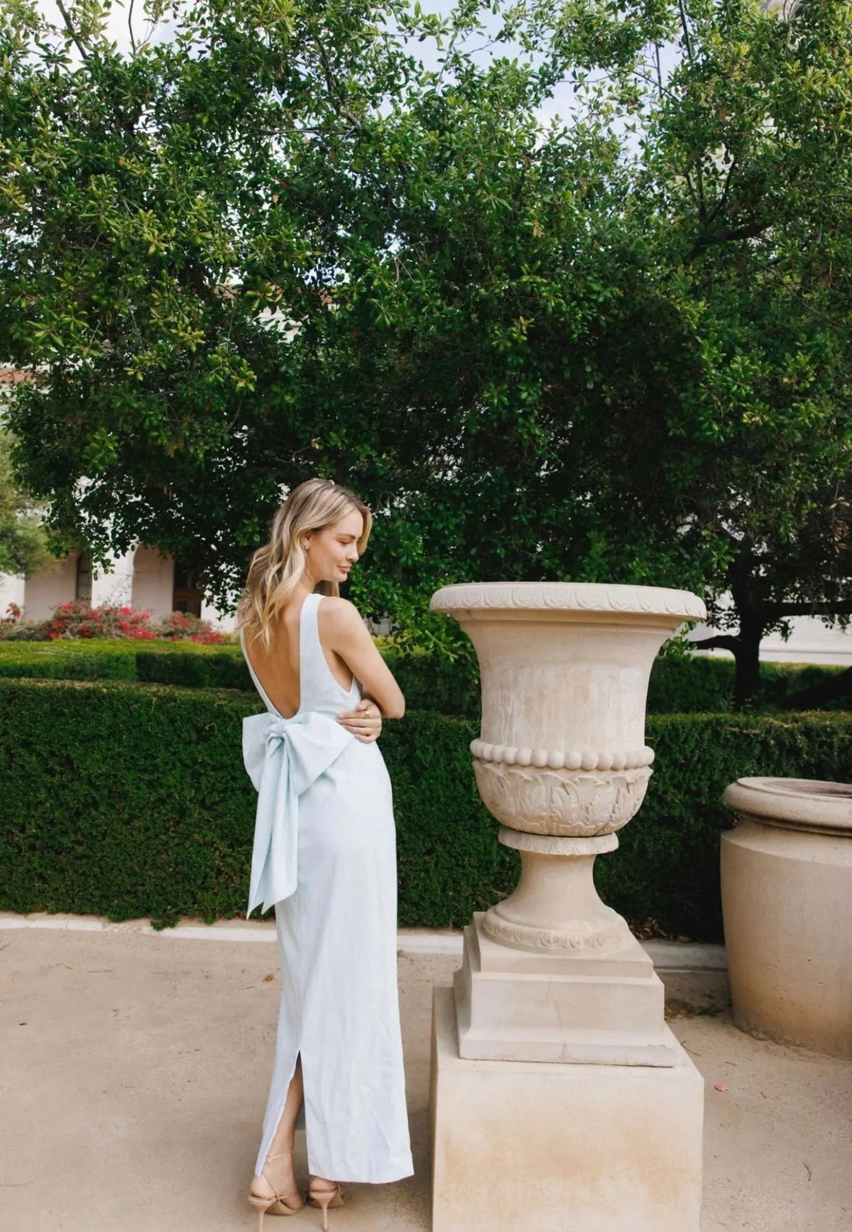 BOW MAXI DRESS BLUE