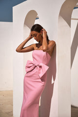 BELLE BOW DRESS PINK