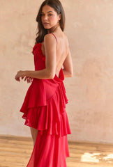 RED ROSE PETAL DRESS