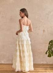 LOVETTE MAXI LACE DRESS YELLOW