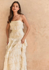 LOVETTE MAXI LACE DRESS YELLOW