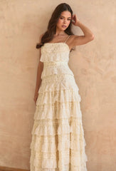 LOVETTE MAXI LACE DRESS YELLOW