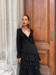 ALB RUFFLE DRESS BLACK